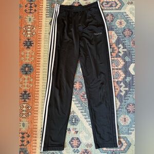 adidas Black Joggers with White Three-Stripes